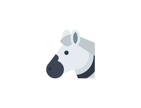 Zebra face vector flat emoticon. Isolated Zebra emoji illustration. Zebra icon