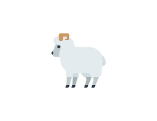 Sheep Ram vector flat emoticon. Isolated Ram emoji illustration. Ram icon