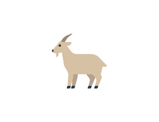 Goat vector flat emoticon. Isolated Goat emoji illustration. Goat icon