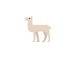 Llama vector flat emoticon. Isolated Llama emoji illustration. Llama icon