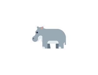 Hippopotamus vector flat emoticon. Isolated Hippopotamus emoji illustration. Hippo icon