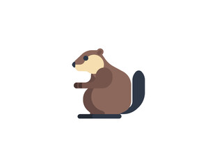 Beaver vector flat emoticon. Isolated Beaver emoji illustration. Beaver icon