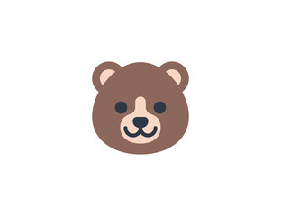 Bear face vector flat emoticon. Isolated Bear emoji illustration. Bear icon