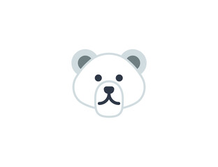 Polar bear vector flat emoticon. Isolated Polar bear emoji illustration. Polar bear icon