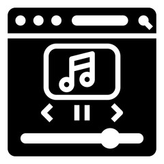 MUSIC PLAYER glyph icon,linear,outline,graphic,illustration