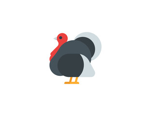 Thanksgiving Turkey vector isolated icon. Turkey emoji illustration.