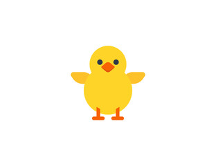 Baby chick front vector flat emoticon. Isolated Baby chick emoji illustration. Baby chick icon