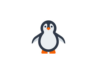 Penguin vector flat emoticon. Isolated Penguin emoji illustration. Penguin icon