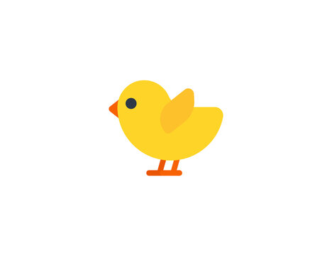 Baby chick side view vector flat emoticon. Isolated Baby chick emoji illustration. Baby chick icon