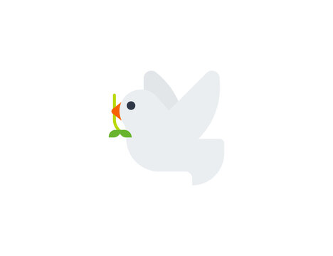 Dove vector flat emoticon. Isolated Dove emoji illustration. Pigeon icon
