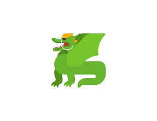 Dragon vector flat emoticon. Isolated Dragon emoji illustration. Dragon icon