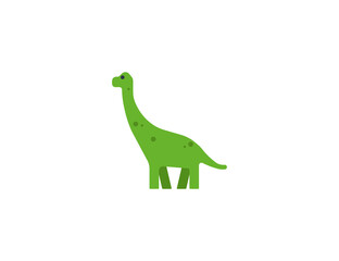 Sauropod vector flat emoticon. Isolated Brontosaurus emoji illustration. Dinosaur icon