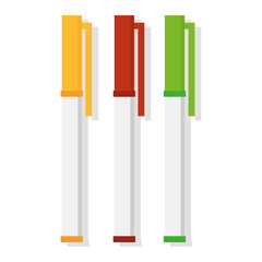Isolated markers supplies school vector illustration