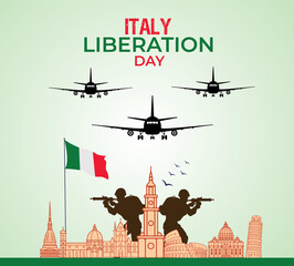 Italy Liberation Day Celebration. 25th April. Template for background, banner, card, poster.