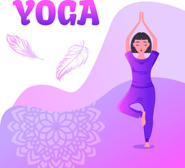 yoga studio web banner template for instagramm, website