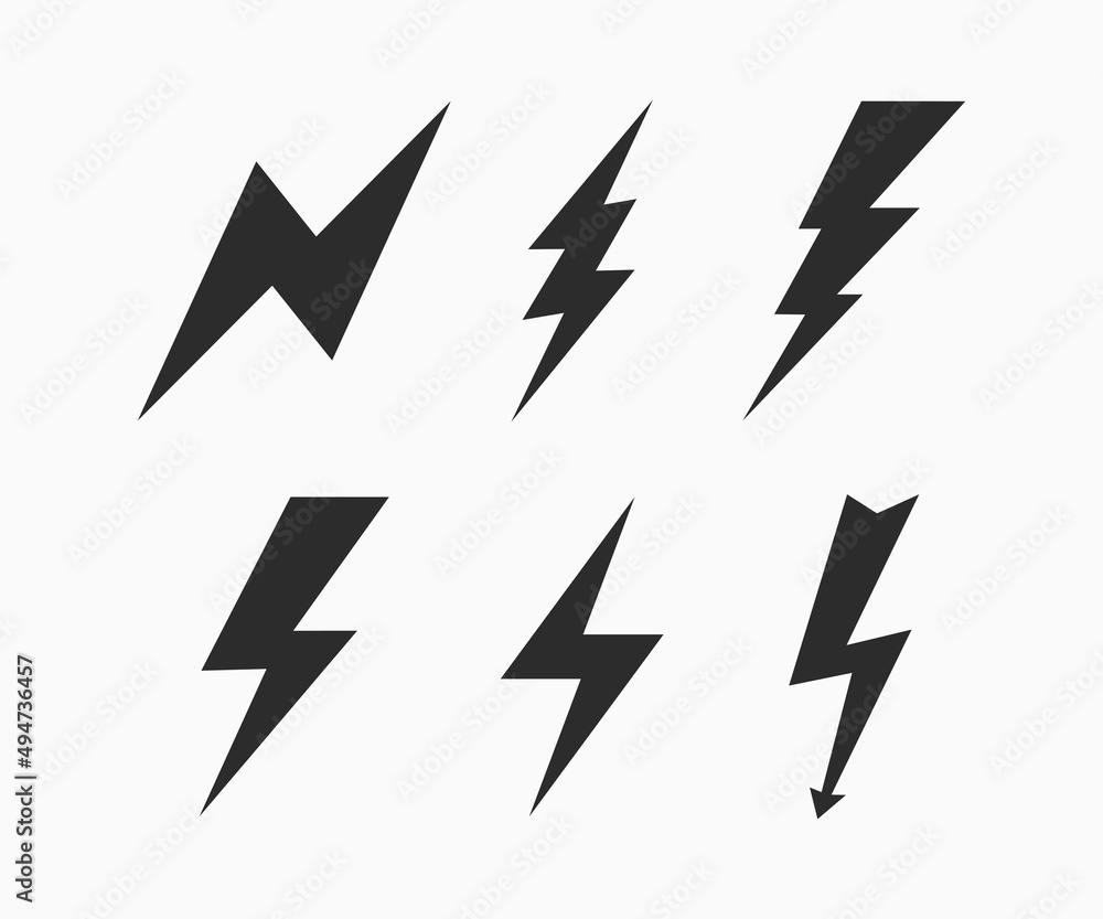 Poster lightning thunderbolt icon vector. flash symbol illustration. lighting flash icons set.