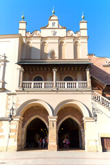 Cloth Hall on Main Market Square in sunny day, Krakow, Poland