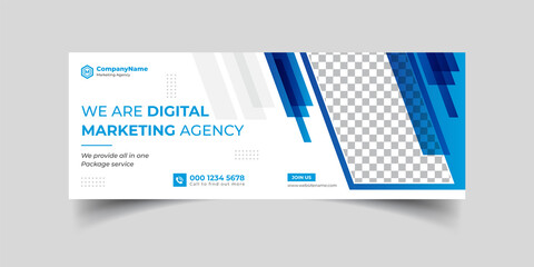 Marketing Agency and Webinar business conference social media cover banner template or web banner, corporate banner, advertising, timeline cover, header, business webinar banner editable template