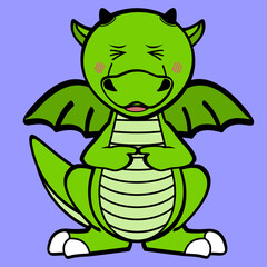 cute dragon character cartoon kawaii expression illustration in vector format