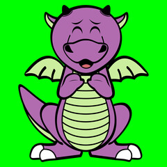 cute dragon character cartoon kawaii expression illustration in vector format