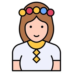 Ukraine Woman icon, Ukraine related vector illustration