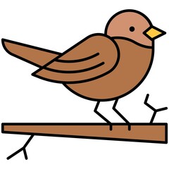 Nightingale icon, Ukraine related vector illustration