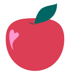 Simple red apples illustration in flat style