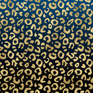Golden leopard print, dark gradient texture, background.
