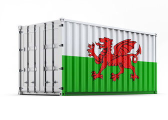 Wales Flag on Shipping Container