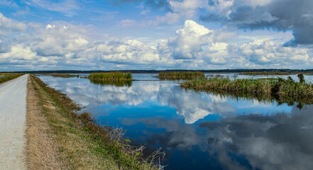 Florida clouds over water and mangrove