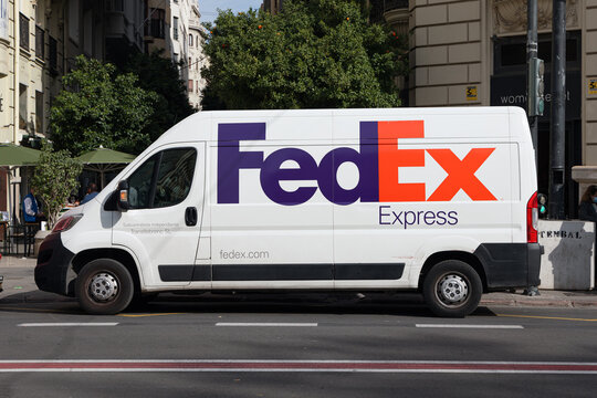 VALENCIA, SPAIN - MARCH 10, 2022: Fedex is an American multinational logistics company