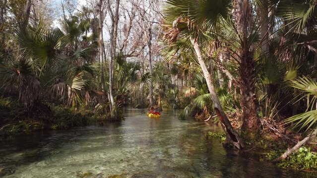 Kayakers navigate the pristine waters at Kings Landing in Florida