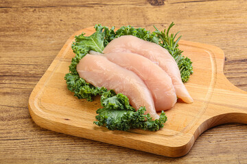 Raw small chicken fillet for cooking