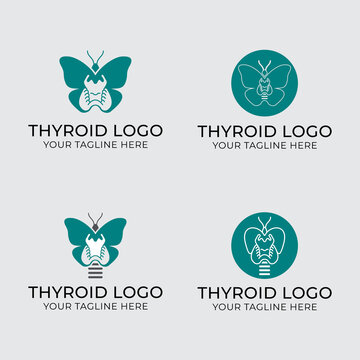 Thyroid Logo Icon Vector Illustration. Thyroid Minimal, Flat Logo Vector. 