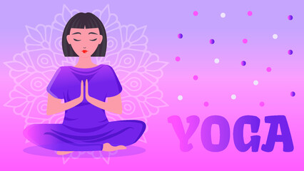 Fototapeta na wymiar yoga studio web banner template for instagramm, website