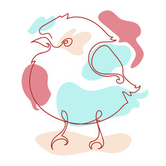 abstract cute bird line drawing