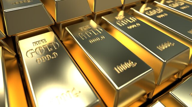  gold in bullion in large quantities . gold fund . 3d render