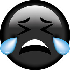 Vector emoji. Smiling face. Sad face. Smile vector emoji. Happy emoticon. Cute emoticon isolated on white background.