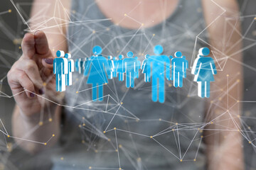 Global network. Blockchain. 3D illustration. Neural networks and artificial intelligence. Abstract