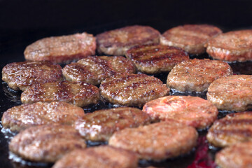 meat ball on grill cooking