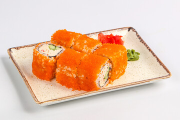 Japanese Sushi roll with crab surimi
