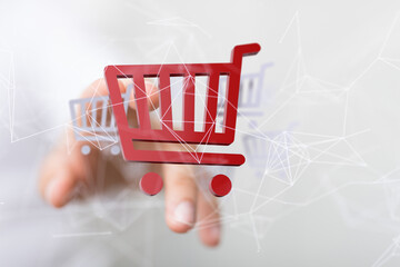 Shopping Cart Flat Design E-Commerce Icon