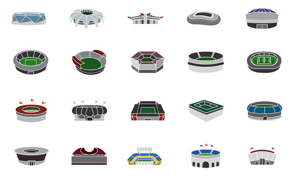 Set group desings stadium vector illustration