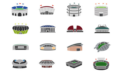 Set group desings stadium vector illustration