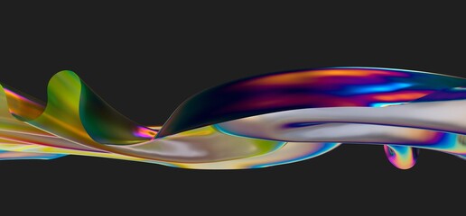 holographic Abstract crystal background with refracting light and highlights in purple and yellow colors