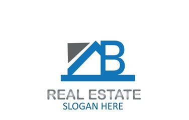 Letter AB Real Estate Logo Design Vector