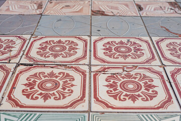classic mosaic ceramic tile pattern vintage tiles background
