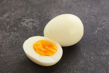 Boiled chicken egg for breakfast