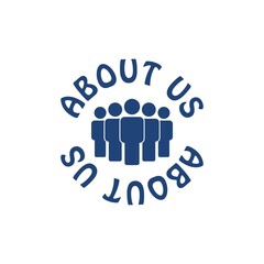 About us sign icon isolated on white background