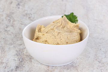 Traditional Jewish Hummus with olive oil